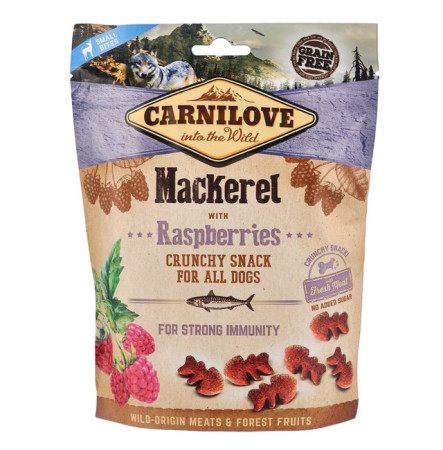 Carnilove Dog Crunchy Snack зі скумбрією та малиною для собак 200 г